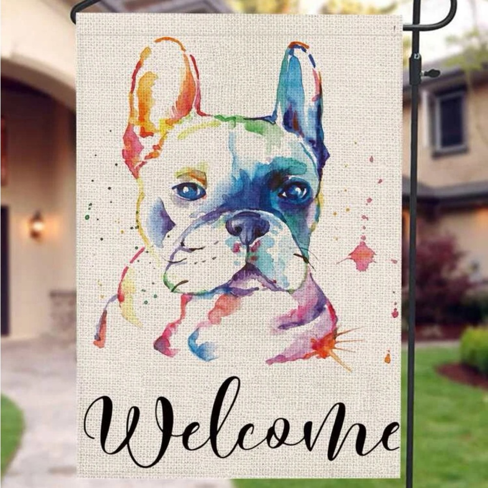 Farmhouse Rainbow Frenchie Garden Flag - Picture 3 of 4